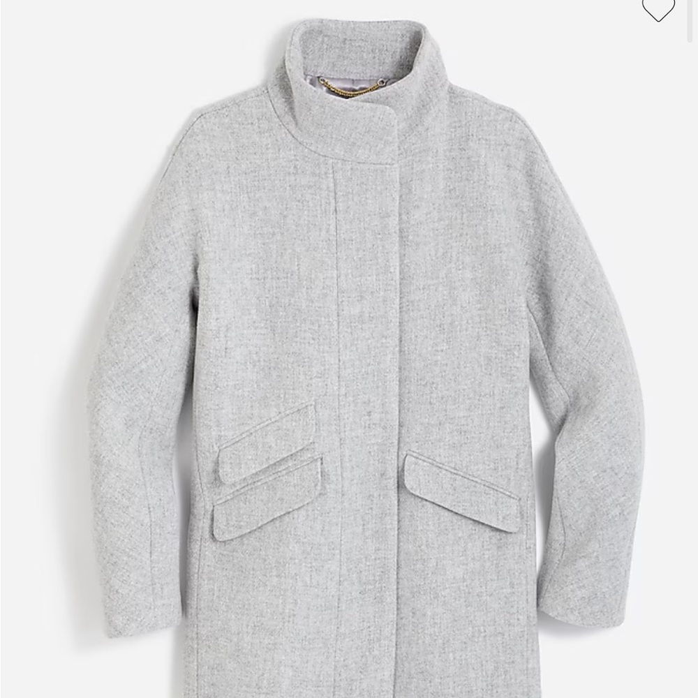 EUC J.Crew Cocoon coat in Italian stadium-cloth wool blend in Heather Dusk